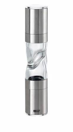 AdHoc Doppelmühle Pfeffer/Salz silberfarben