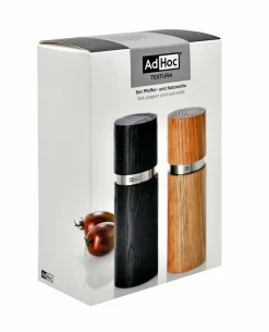 AdHoc Gewürzmühlenset 2tlg. schwarzsilberfarben