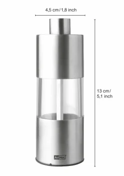 AdHoc Pfeffer-/Salzmühle silberfarbentransparent