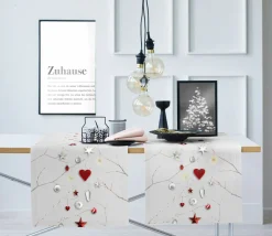 Apelt Tischläufer weißrotgrau