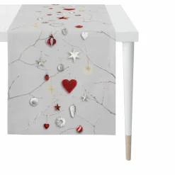Apelt Tischläufer weißrotgrau