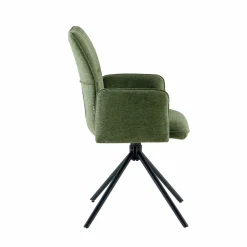 Armlehn-Polsterstuhl drehbar grün