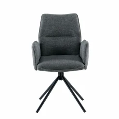 Armlehn-Polsterstuhl drehbar grau