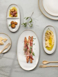 ASA Aperitifteller 2-geteilt 20 cm beige