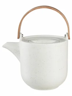 ASA Teekanne mit Holzgriff 600ml weiß