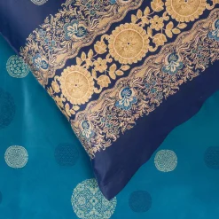 Bassetti Satin-Bettwäsche blau