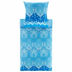 Bassetti Satin-Bettwäsche blau