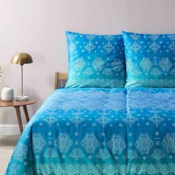 Bassetti Satin-Bettwäsche blau