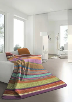 Biederlack Wohndecke mehrfarbig