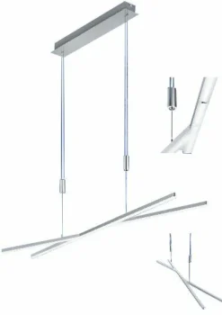 B-Leuchten LED-Pendelleuchte 4flg grau