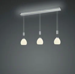 B-Leuchten LED-Pendelleuchte 3flg silberfarben