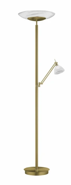 B-Leuchten LED-Stehleuchte 2flg braun