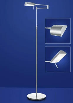 B-Leuchten LED-Stehleuchte 1flg silberfarben