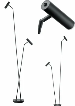 B-Leuchten LED-Stehleuchte 2flg schwarz