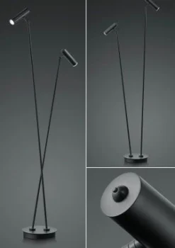 B-Leuchten LED-Stehleuchte 2flg schwarz