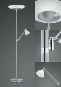 B-Leuchten LED-Stehleuchte 2flg silberfarben