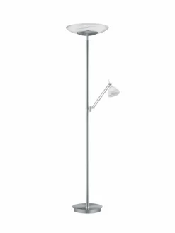 B-Leuchten LED-Stehleuchte 2flg silberfarben