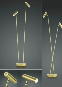 B-Leuchten LED-Stehleuchte 2flg gelb