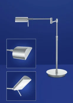 B-Leuchten LED-Tischleuchte 1flg silberfarben