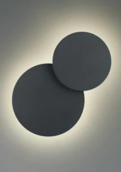 B-Leuchten LED-Wandleuchte 2flg schwarz