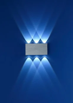 B-Leuchten LED-Wandleuchte 6flg silberfarben