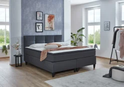 Boxspringbett grau