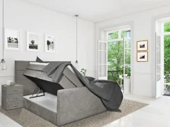 Boxspringbett grau