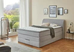 Boxspringbett silberfarben