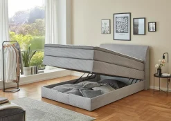 Boxspringbett silberfarben
