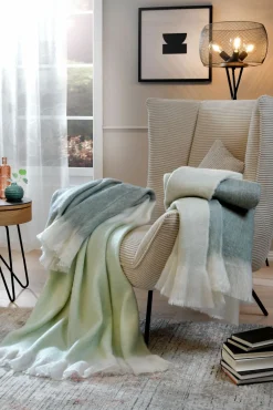 casa NOVA Acryl Fransendecke mehrfarbiggrün