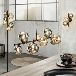 casa NOVA casa Nova Deckenleuchte 9flg graugoldfarbenschwarz