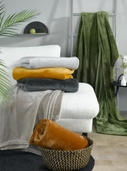 casa NOVA casa Nova Flanell-Decke grau