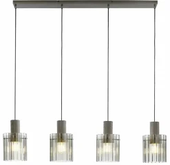 casa NOVA casa Nova Pendelleuchte 4flg silberfarben