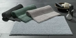 casa NOVA Chenille Badematte silberfarben