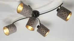 casa NOVA Deckenleuchte 5flg graugoldfarbenbraun