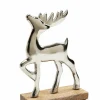 casa NOVA Deko-Hirsch 20cm silberfarben