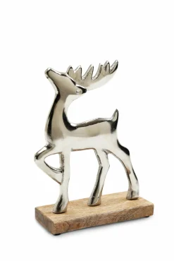 casa NOVA Deko-Hirsch 20cm silberfarben