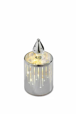 casa NOVA Deko-LED-Kerze 14cm silberfarben