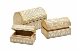 casa NOVA Deko-Truhen 23cm braunweiß