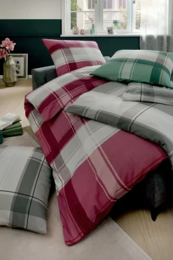 casa NOVA Flanell-Bettwäsche grün