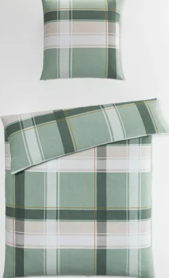 casa NOVA Flanell-Bettwäsche grün