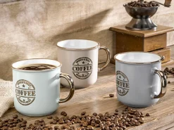 casa NOVA Kaffeebecher 460ml graugoldfarben