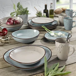 casa NOVA Kombigeschirr 16tlg. blaugraubraun