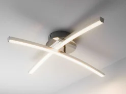 casa NOVA LED-Deckenleuch.2flg silberfarben