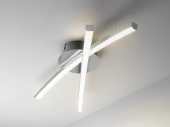 casa NOVA LED-Deckenleuch.2flg silberfarben