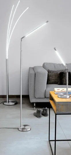 casa NOVA LED-Stehleuchte 3flg silberfarben