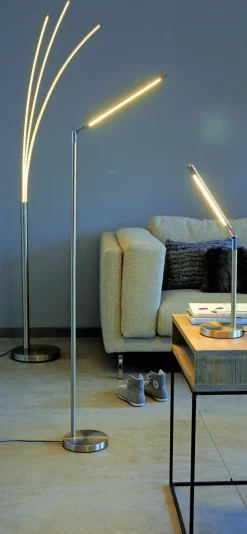 casa NOVA LED-Stehleuchte 3flg silberfarben