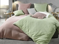 casa NOVA Musselin-Kissenbezug grün