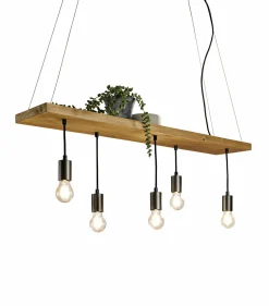 casa NOVA Pendelleuchte 5flg braun