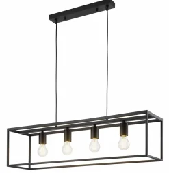 casa NOVA Pendelleuchte 4flg schwarz